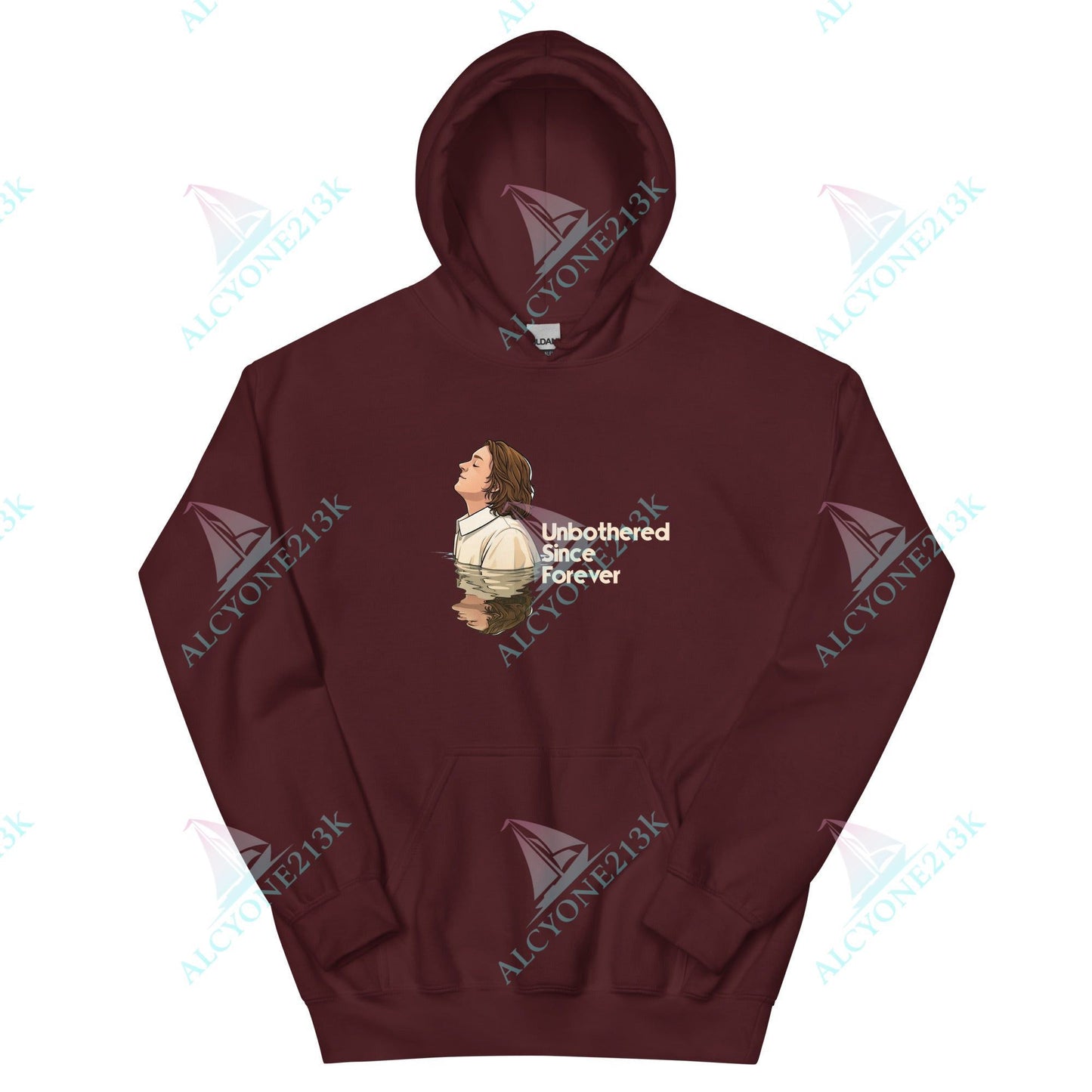 Alcyone213k Lewis Capaldi Unisex Hoodie - Unbothered Since Forever - Funny Quotes Maroon
