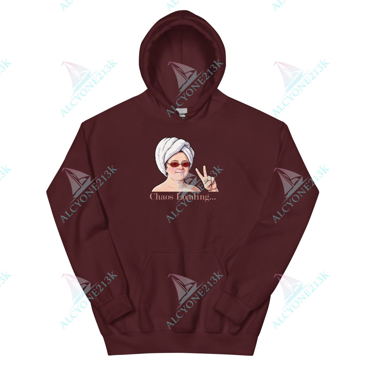Alcyone213k Lewis Capaldi Unisex Hoodie - Chaos Loading - Funny Quotes Maroon