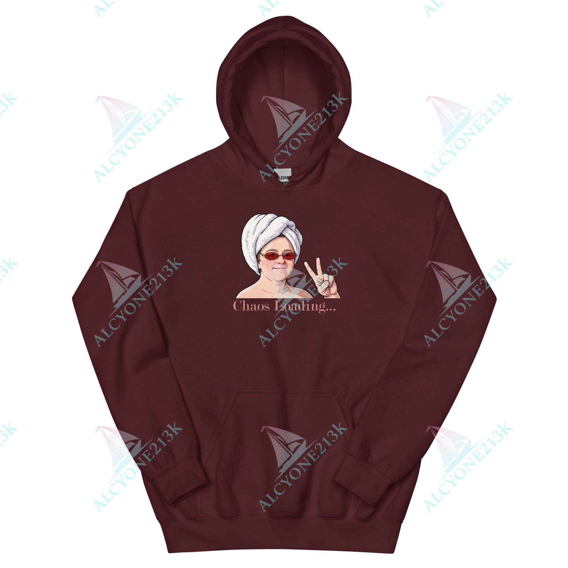 Alcyone213k Lewis Capaldi Unisex Hoodie - Chaos Loading - Funny Quotes Maroon