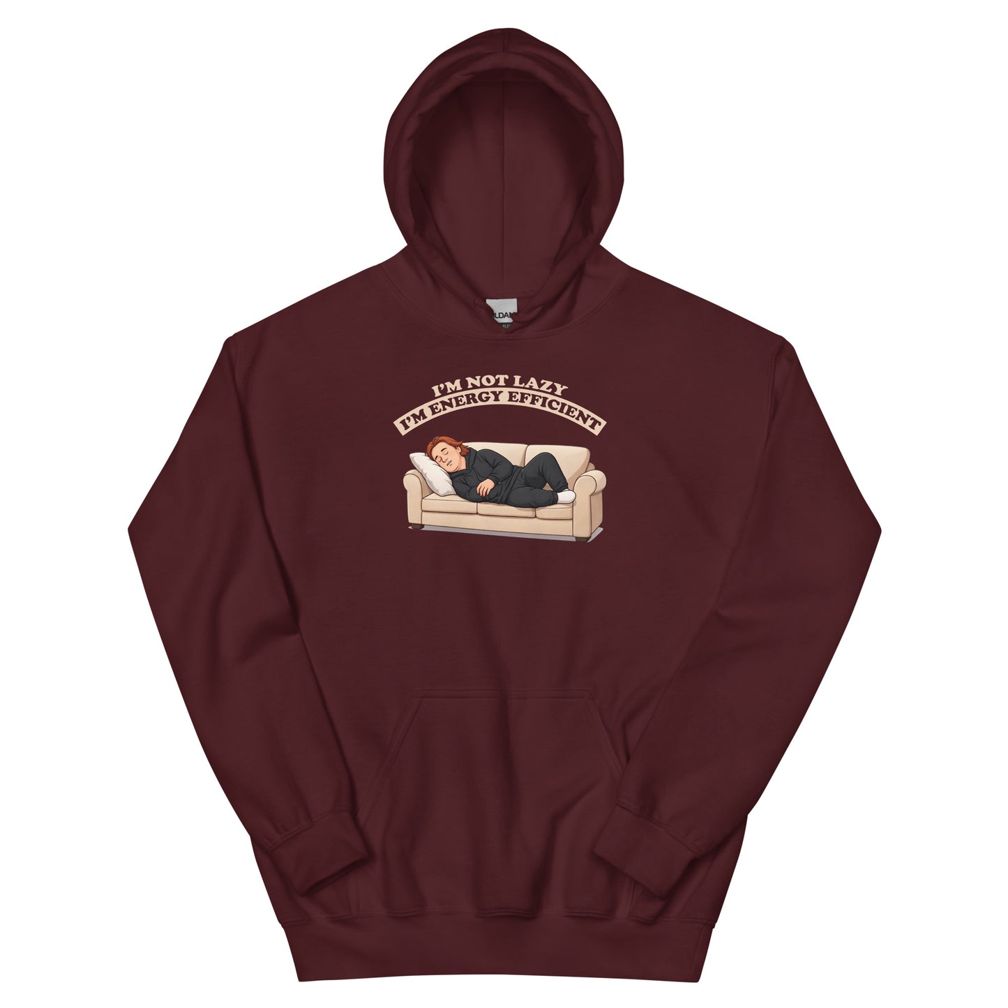 Alcyone213k Lewis Capaldi Unisex HoodieI'm Not Lazy - Funny Quotes Maroon