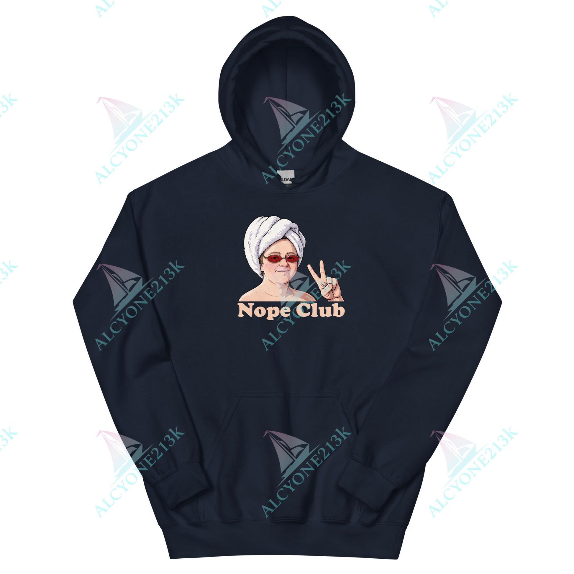 Alcyone213k Lewis Capaldi Unisex Hoodie - Nope Club - Funny Quotes Navy