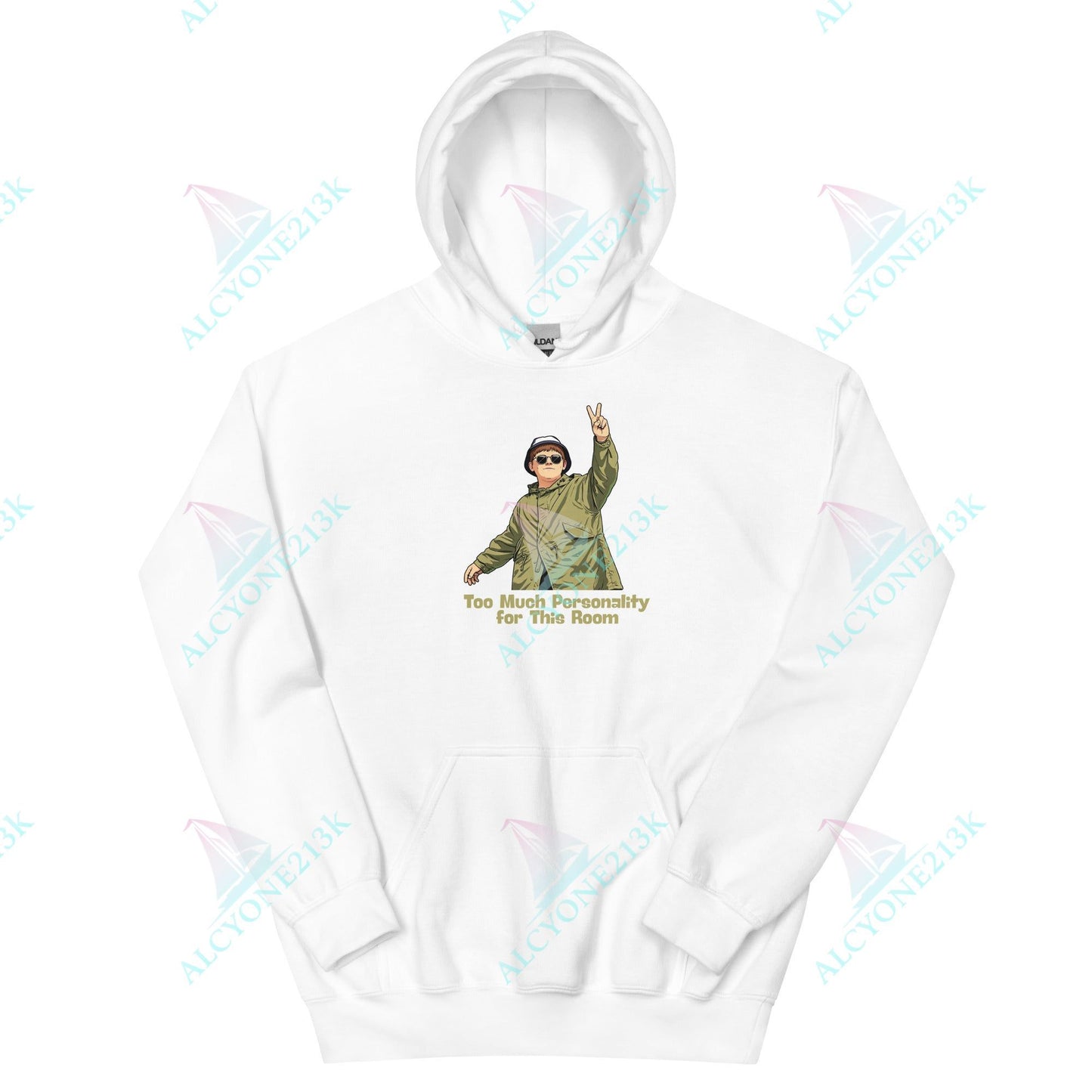 Alcyone213k Lewis Capaldi Unisex Hoodie - Too Much Personality - Funny Quotes White