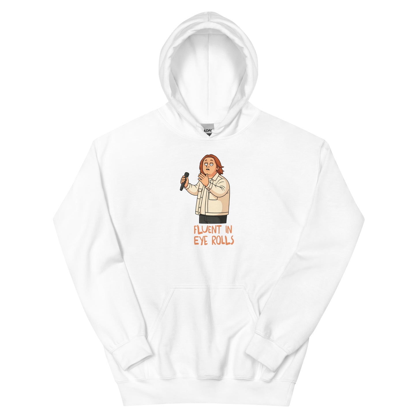 Alcyone213k Lewis Capaldi Unisex Hoodie - Fluent In Eye Rolls - Funny Quotes White