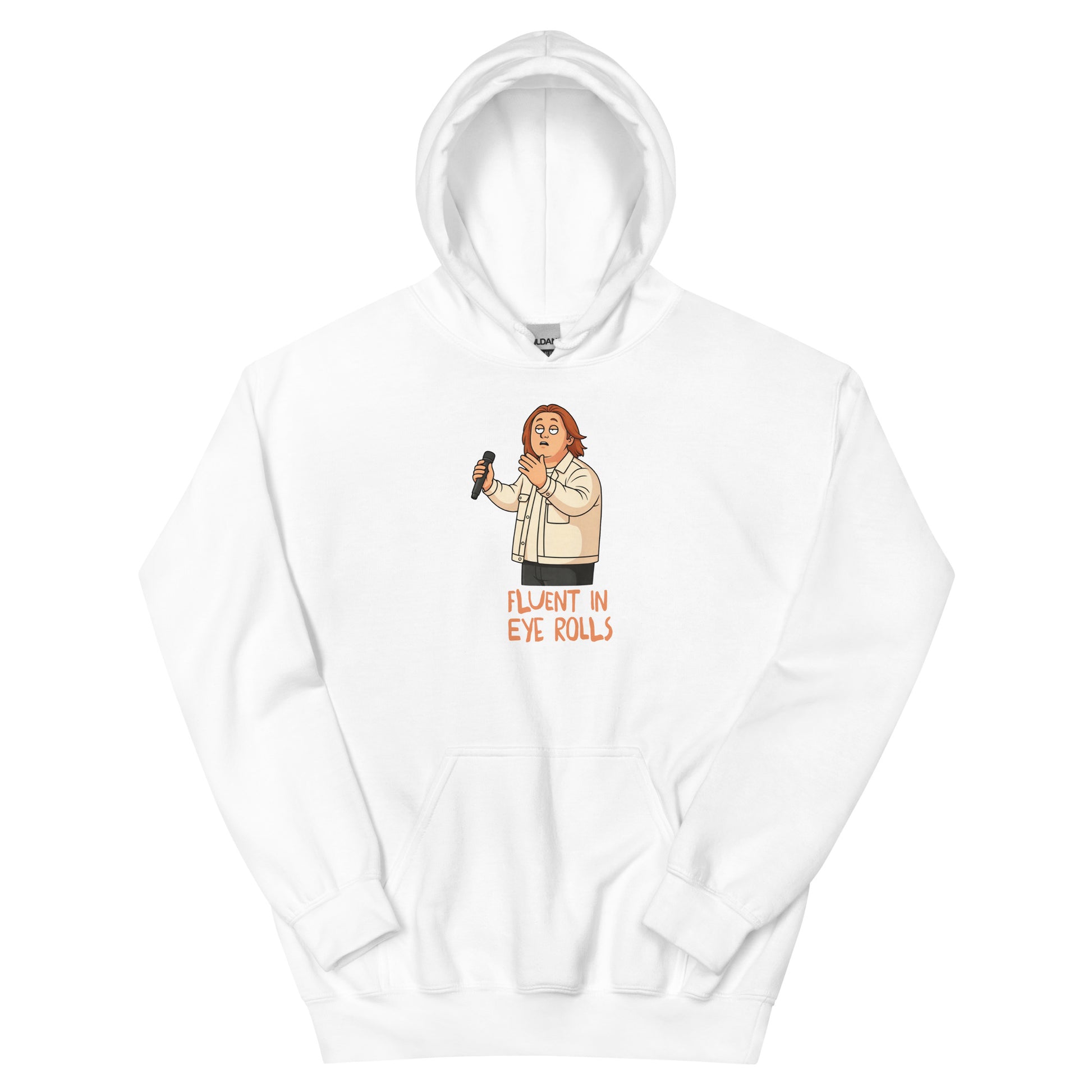 Alcyone213k Lewis Capaldi Unisex Hoodie - Fluent In Eye Rolls - Funny Quotes White