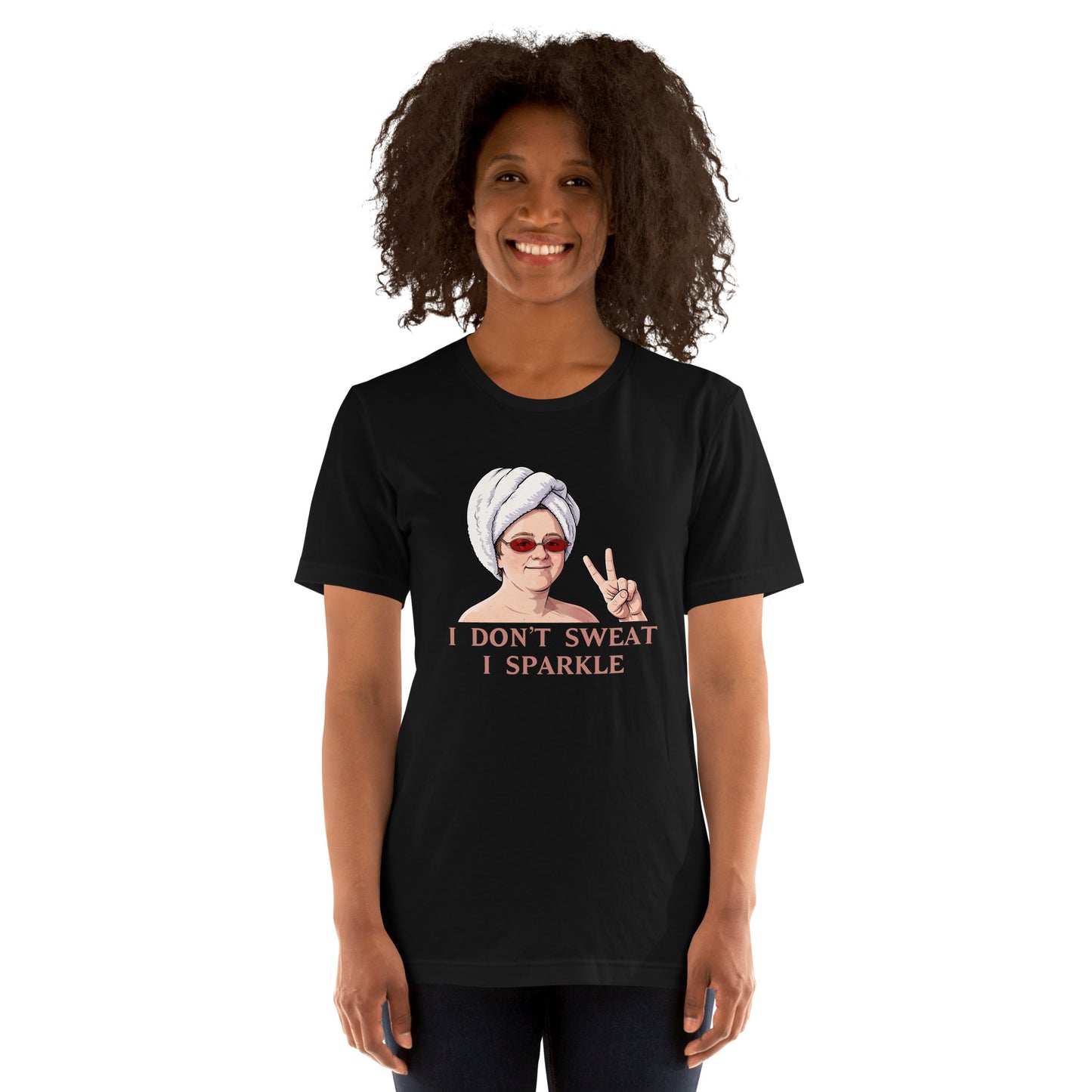 Alcyone213k Lewis Capaldi Unisex T-Shirt - I Don't Sweat I Sparkle - Funny Quotes Black