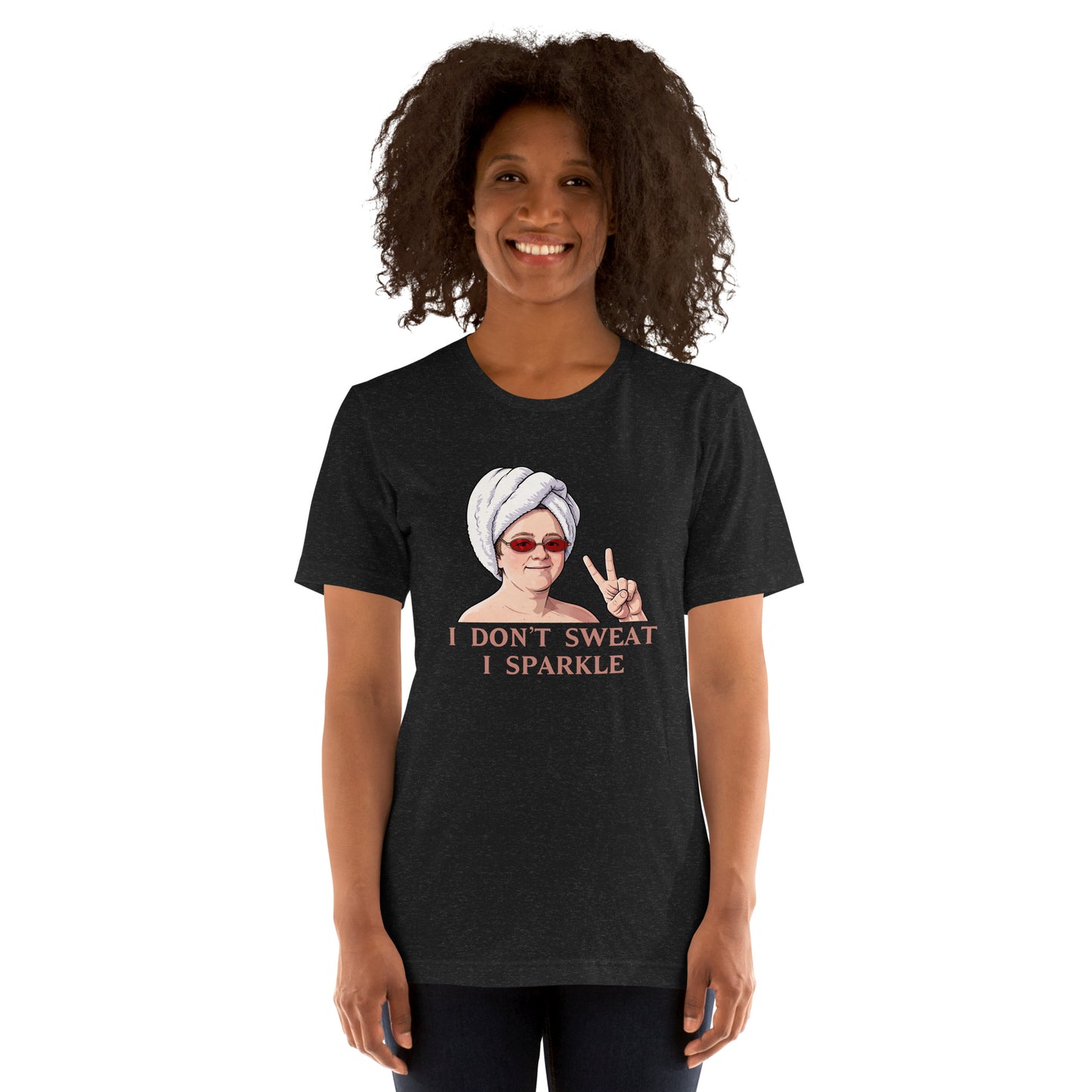 Alcyone213k Lewis Capaldi Unisex T-Shirt - I Don't Sweat I Sparkle - Funny Quotes Black Heather