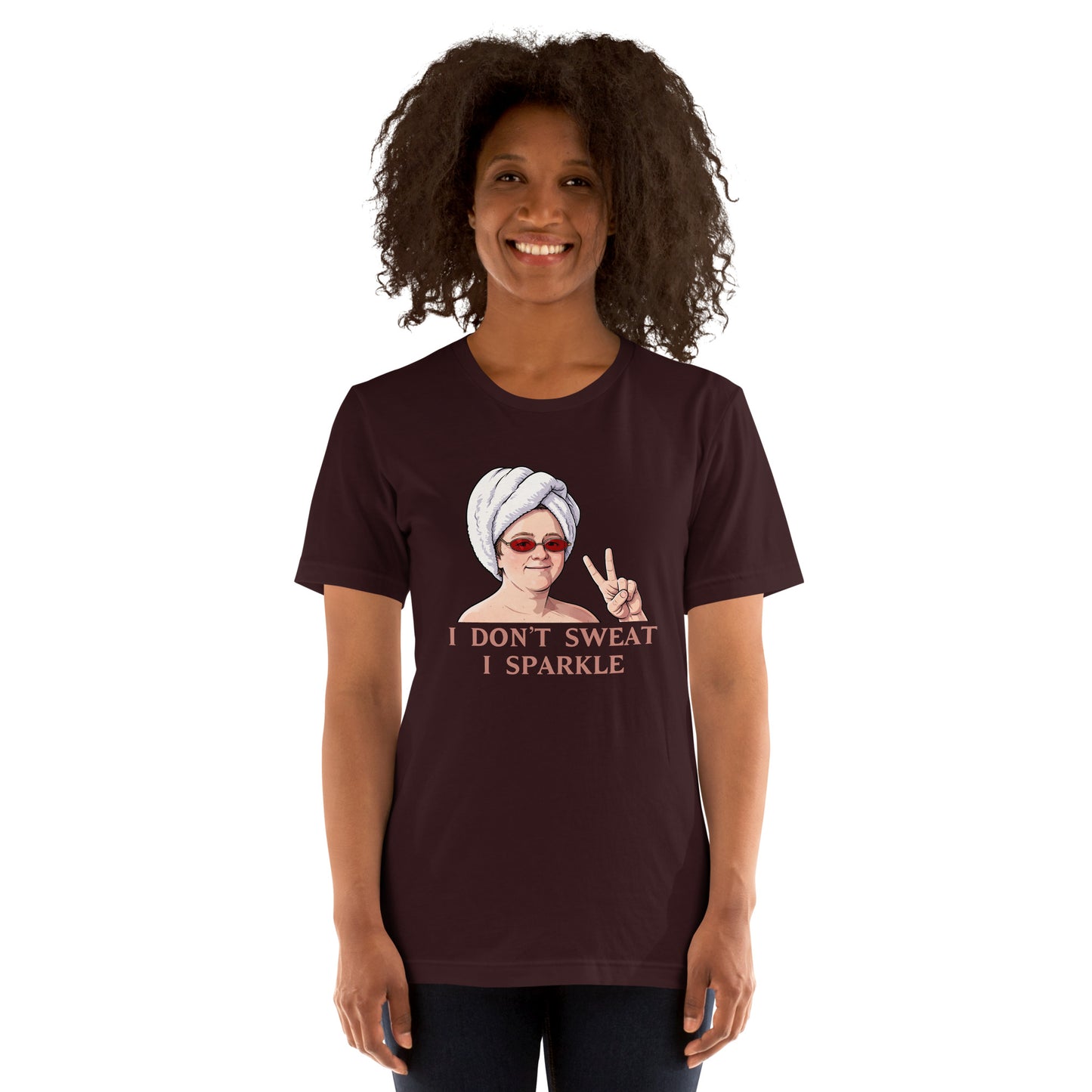 Alcyone213k Lewis Capaldi Unisex T-Shirt - I Don't Sweat I Sparkle - Funny Quotes Oxblood Black