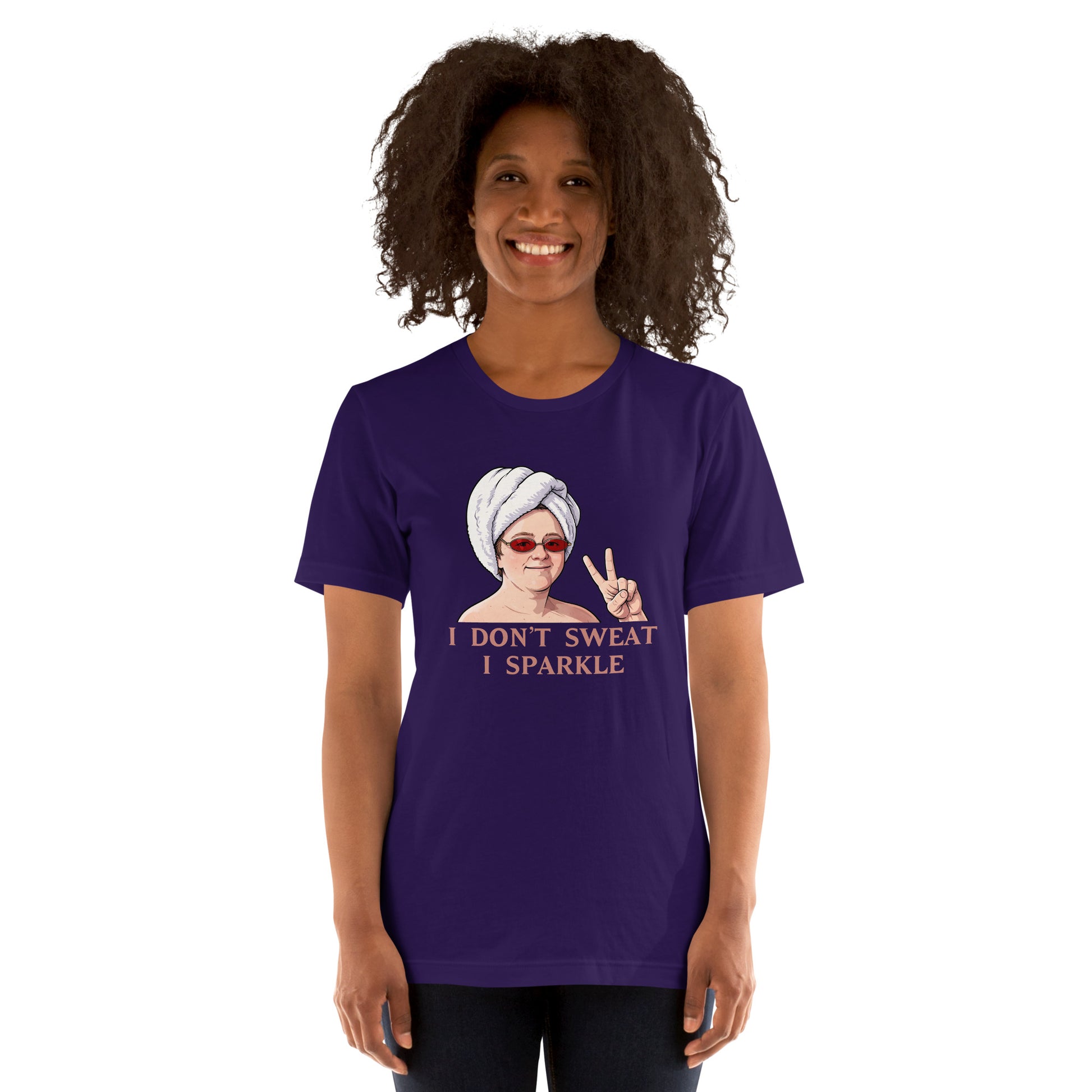 Alcyone213k Lewis Capaldi Unisex T-Shirt - I Don't Sweat I Sparkle - Funny Quotes Team Purple